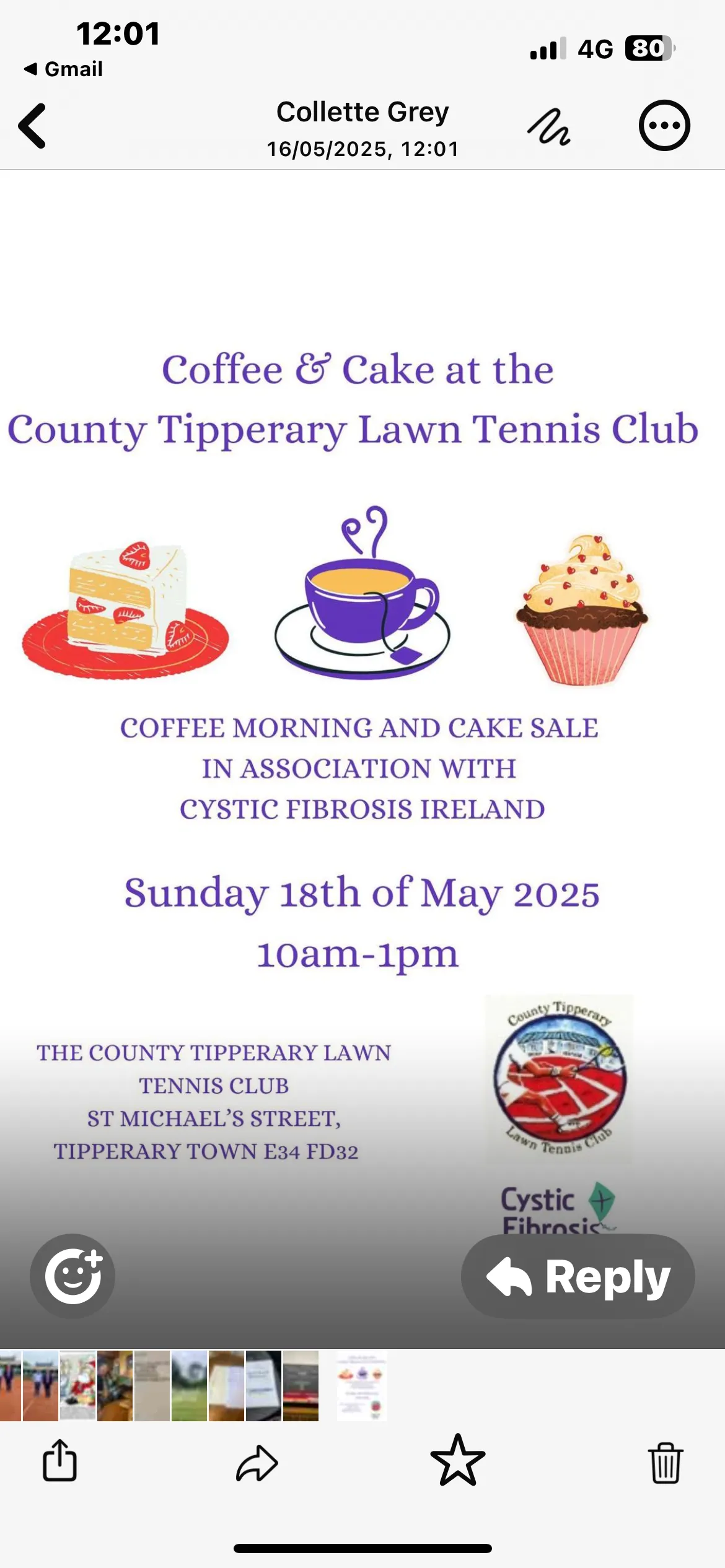 Drop in next Sunday to our coffee morning and cake sale 
